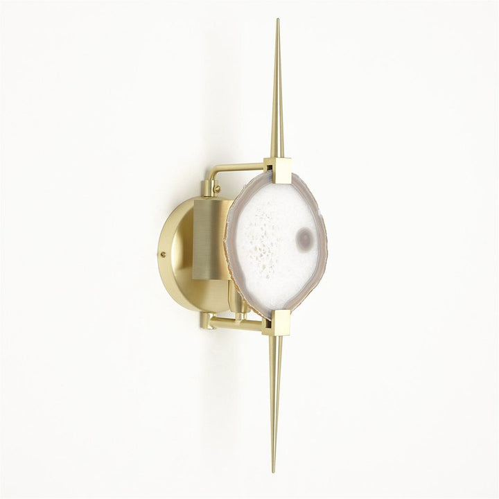 Wall Lighting Eclipse Agate Sconce-Satin Brass