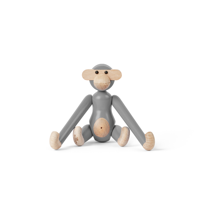 Kay Bojesen Monkey, Mini, Grey, H: 3.7"