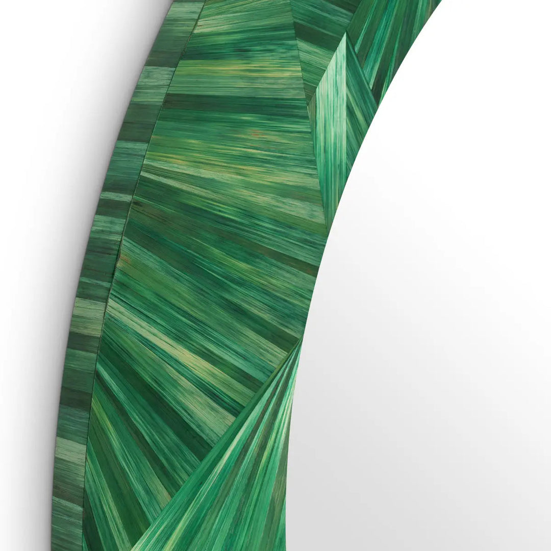 Mirror Cassara Straw Marquetry Green - image 5