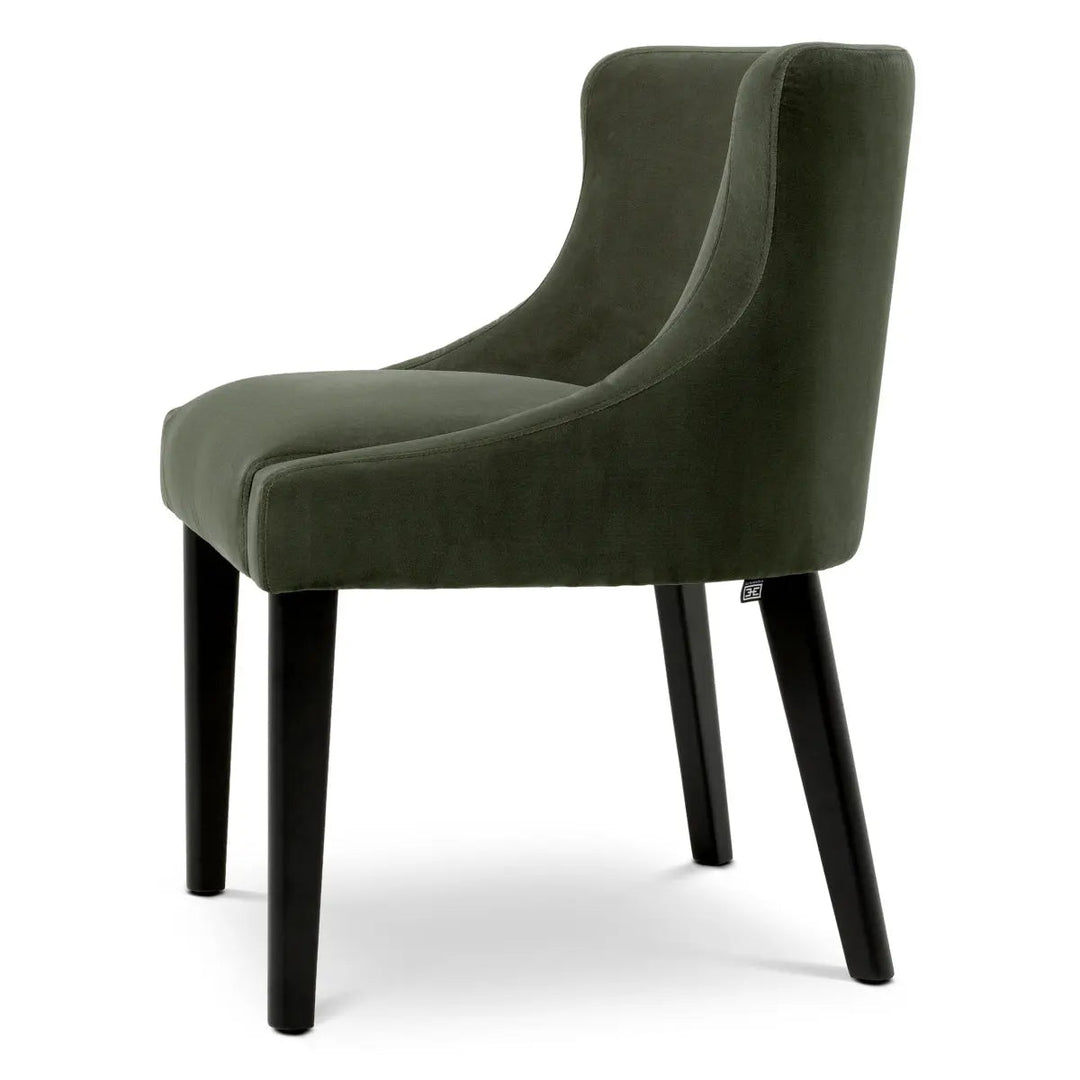 Dining Chair Chavelle Black Finish Torrin Green Velvet - image 5