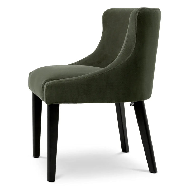 Dining Chair Chavelle Black Finish Torrin Green Velvet - image 5