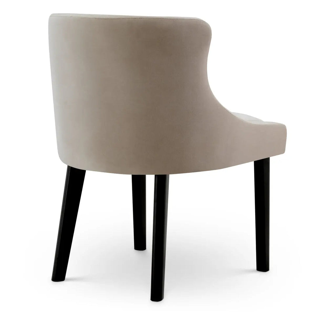 Dining Chair Chavelle Black Finish Torrin Natural Velvet - image 5