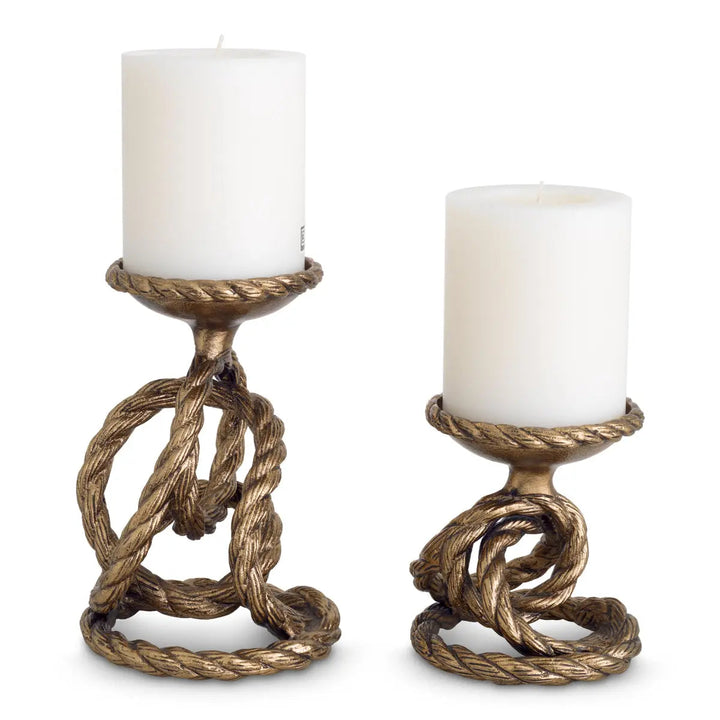 Candle Holder Corwyn Antique Brass Set Of 2 - image 5