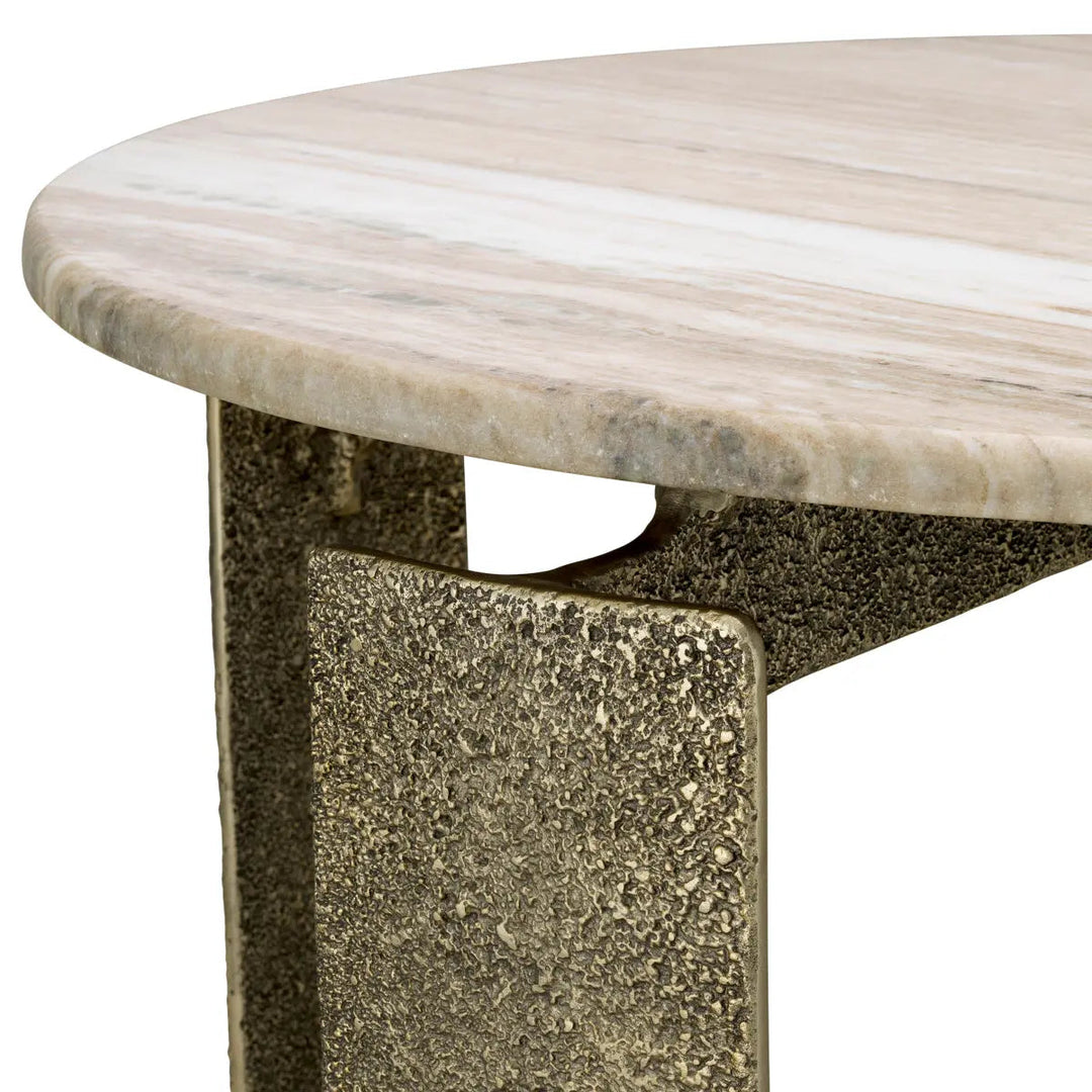 Dining Table Bodega Round Antique Brass Finish - image 5
