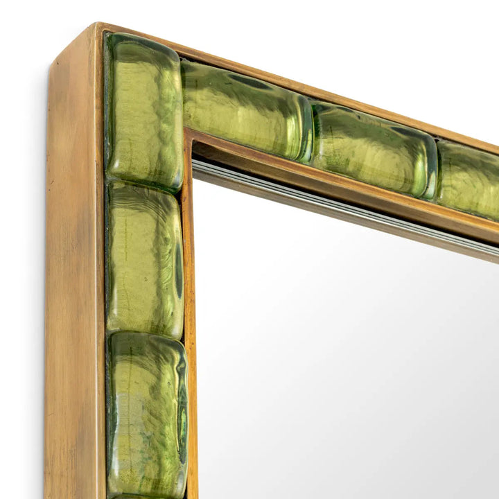 Mirror Torino Vintage Brass Finish Handmade Glass - image 5