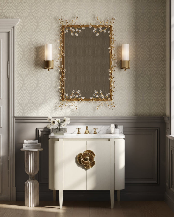 Wall Mirrors Forget-Me-Not Gold Rectangular Mirror