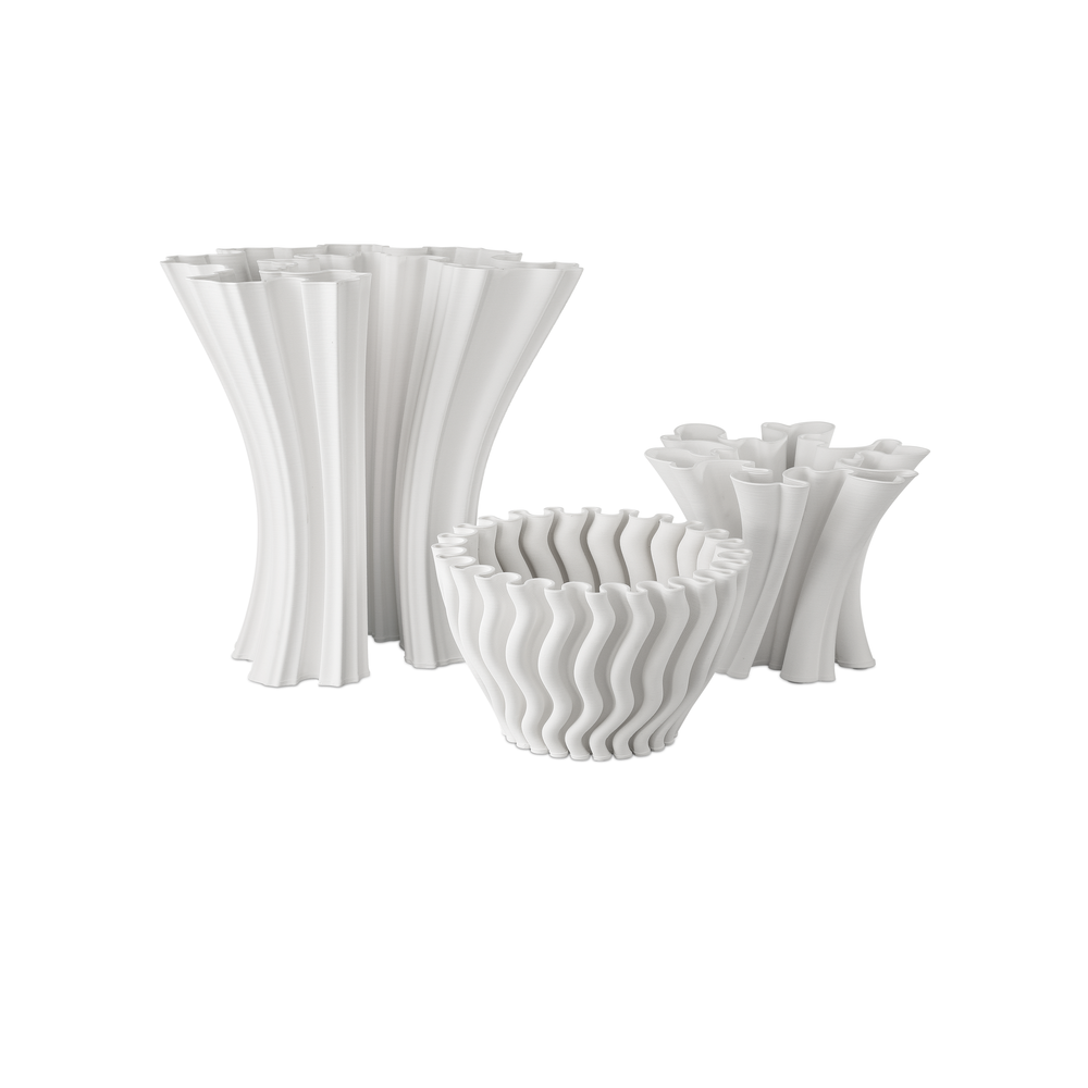 Godet Twist White Vase