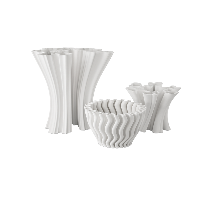 Godet Twist White Vase