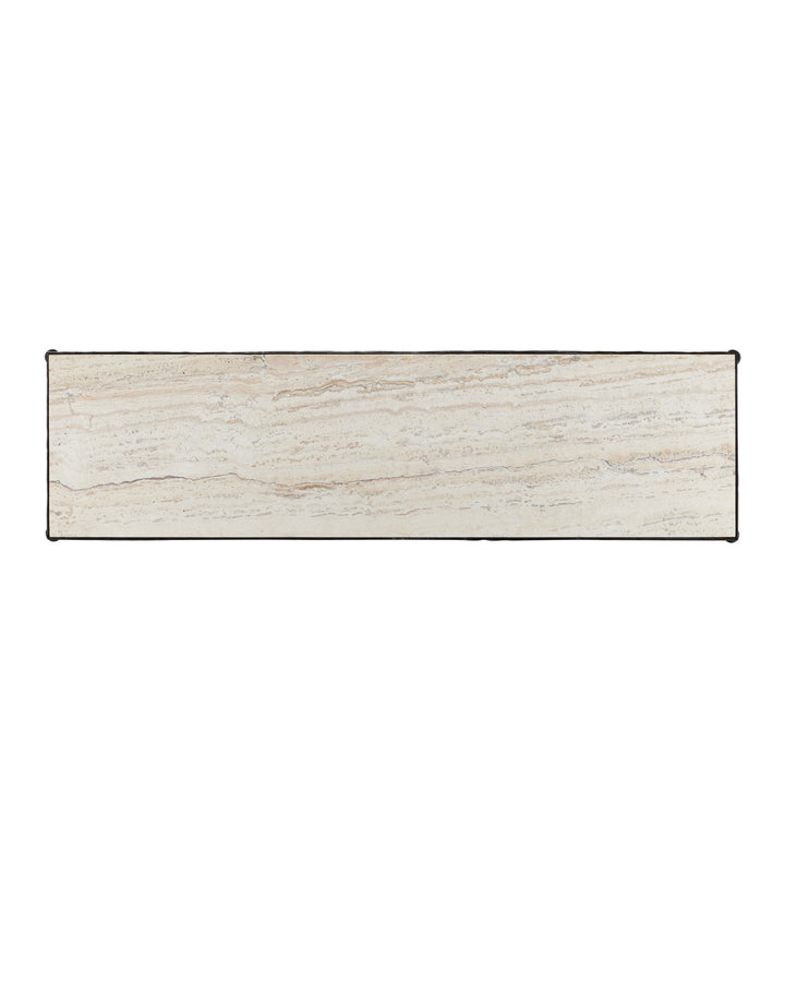 Agora White Travertine Console Table