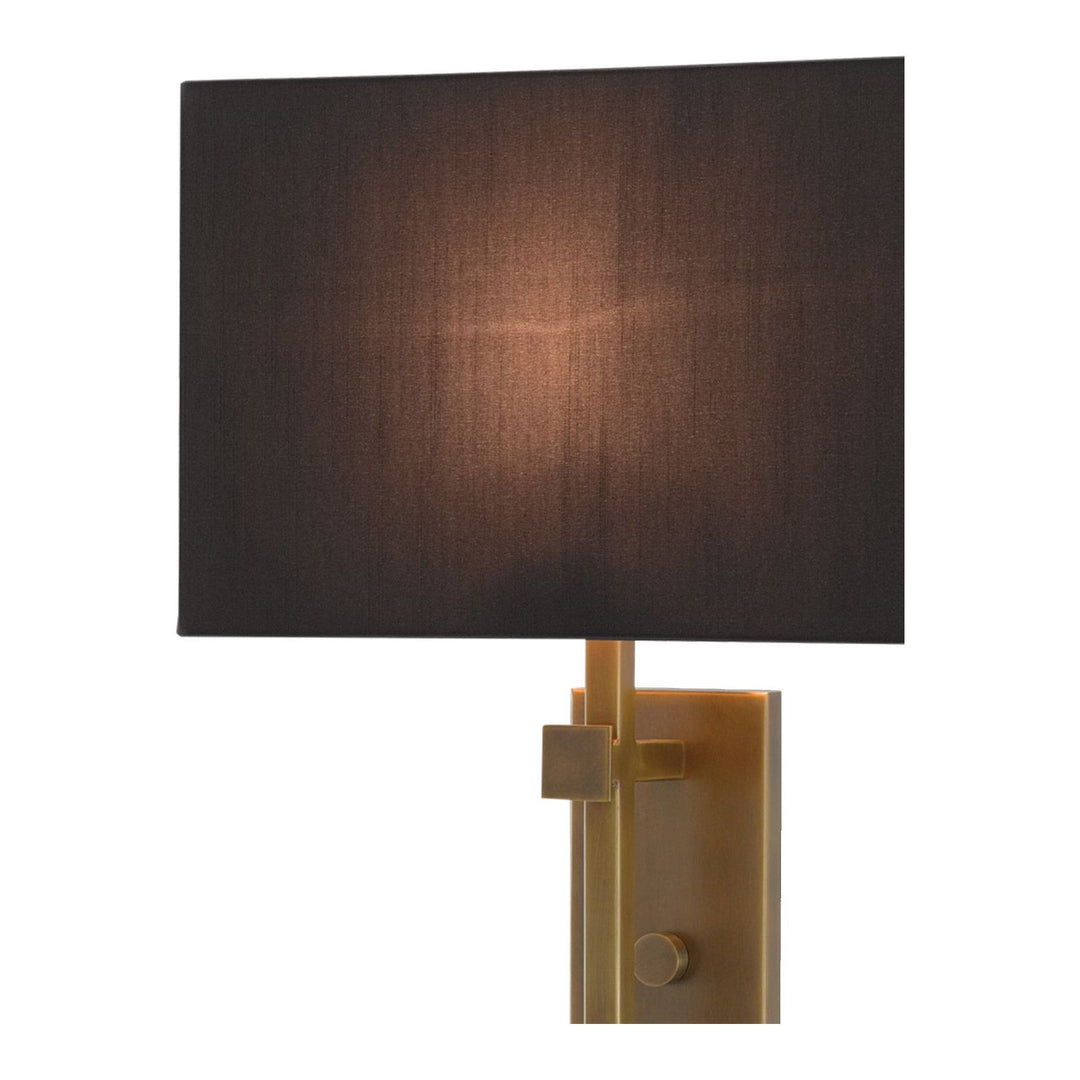 Edmund Brass Wall Sconce, Black Shade