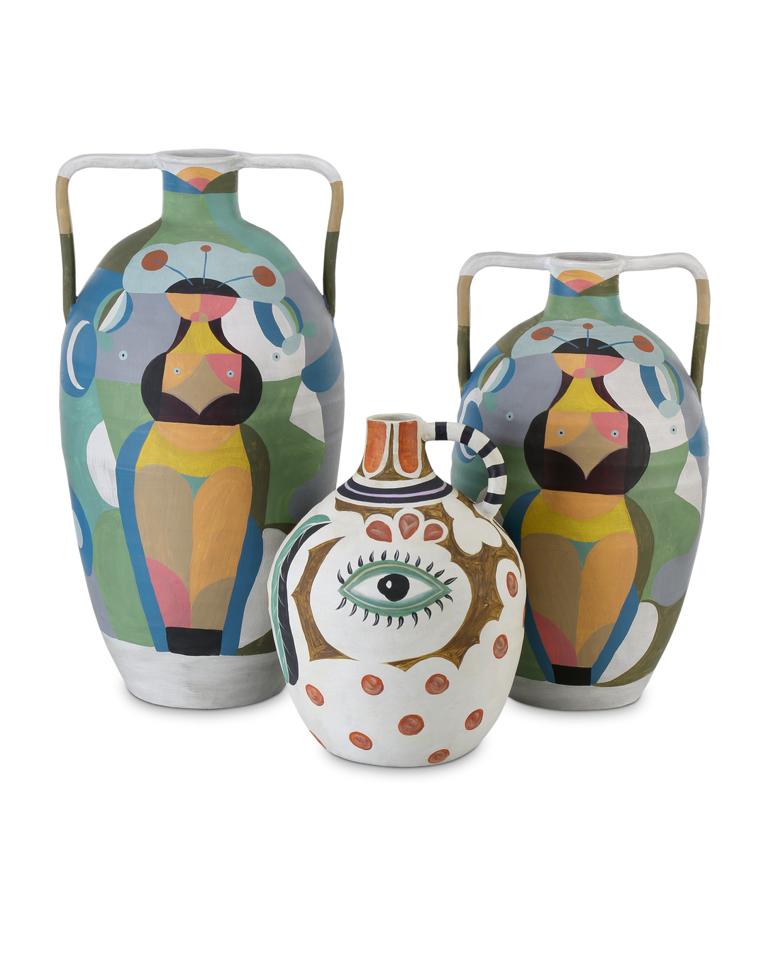 Amphora Large Multi-Colored Vase