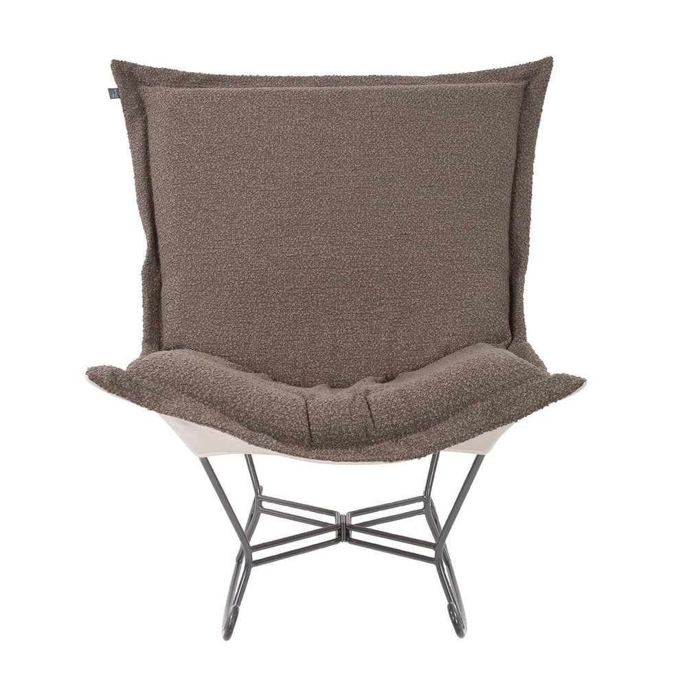 Scroll Puff Rocker Titanium-The Howard Elliott Collection-HOWARD-600-1262-Lounge ChairsChocolate/Natural-2-France and Son