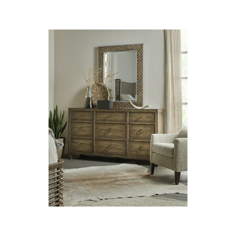 Nine-Drawer Dresser-Hooker-HOOKER-6015-90202-89-DressersDark Wood-2-France and Son