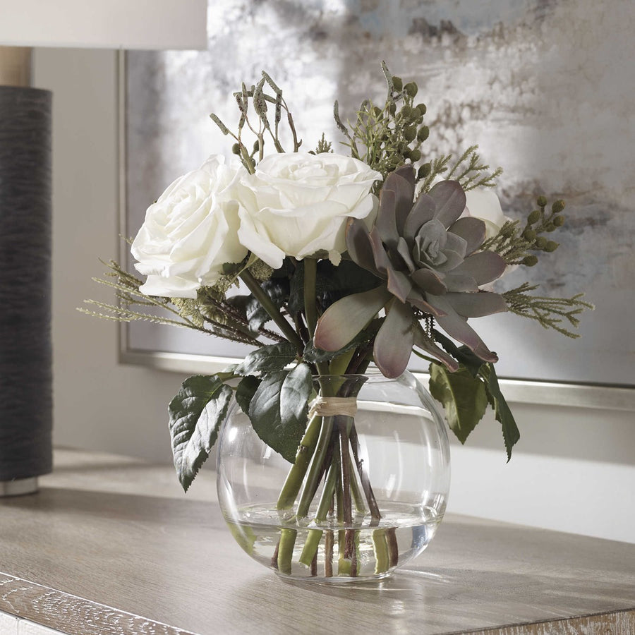 Uttermost Belmonte Floral Bouquet & Vase-Uttermost-UTTM-60182-Decorative Objects-1-France and Son