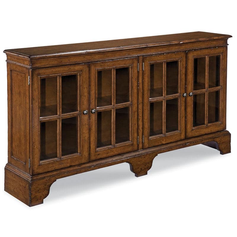 Oxford Bookcase-Woodbridge Furniture-WOODB-6024-10-Bookcases & CabinetsBordeaux Finish and Brass-1-France and Son