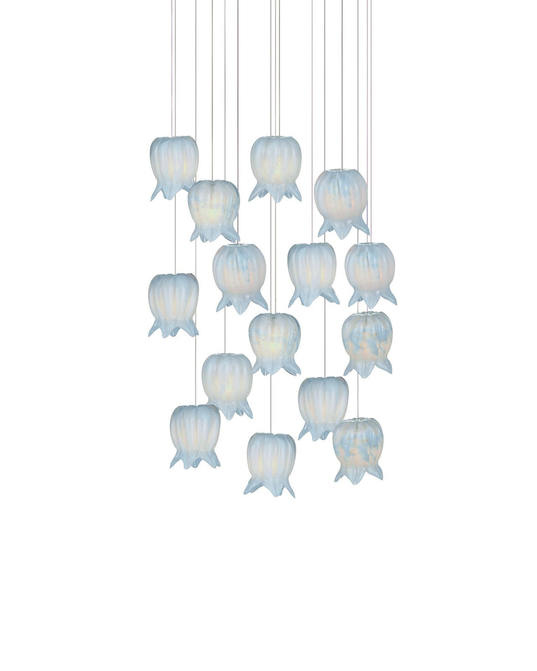 Pendants:Multi Polpo Blue 15-Light Round Multi-Drop Pendant