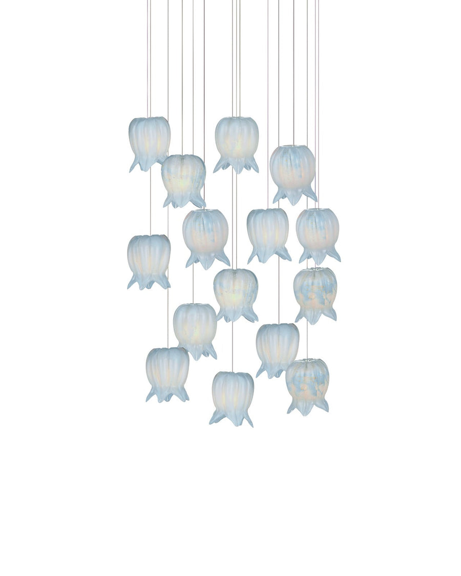 Pendants:Multi Polpo Blue 15-Light Round Multi-Drop Pendant