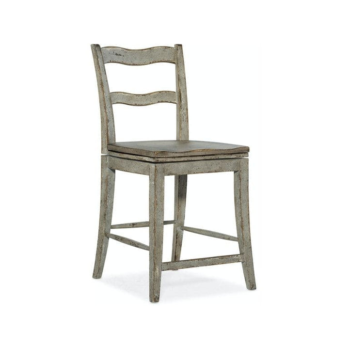 La Riva Ladder Back Swivel Counter Stool-Hooker-HOOKER-6025-75350-90-Dining Chairs-1-France and Son