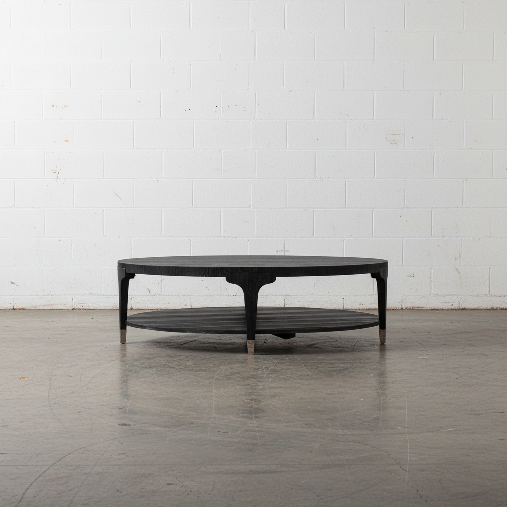 Chapman Shou Sugi Ban Round Cocktail Table - Open Box