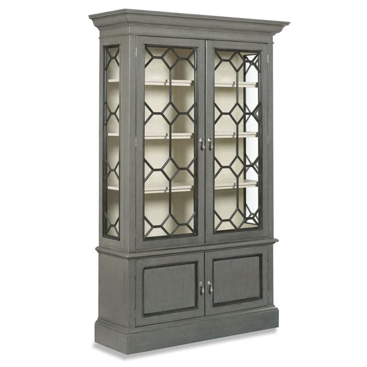 Vashon Display Cabinet-Woodbridge Furniture-WOODB-6040-64-Bookcases & CabinetsSahara Finish and Brushed Nickel-1-France and Son