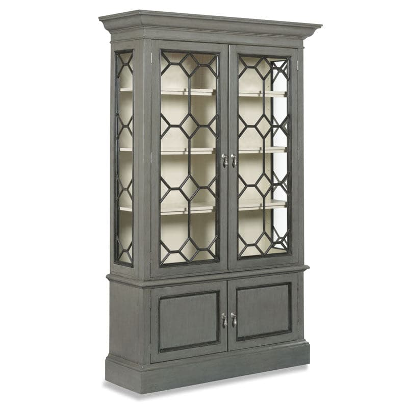 Vashon Display Cabinet-Woodbridge Furniture-WOODB-6040-64-Bookcases & CabinetsSahara Finish and Brushed Nickel-1-France and Son