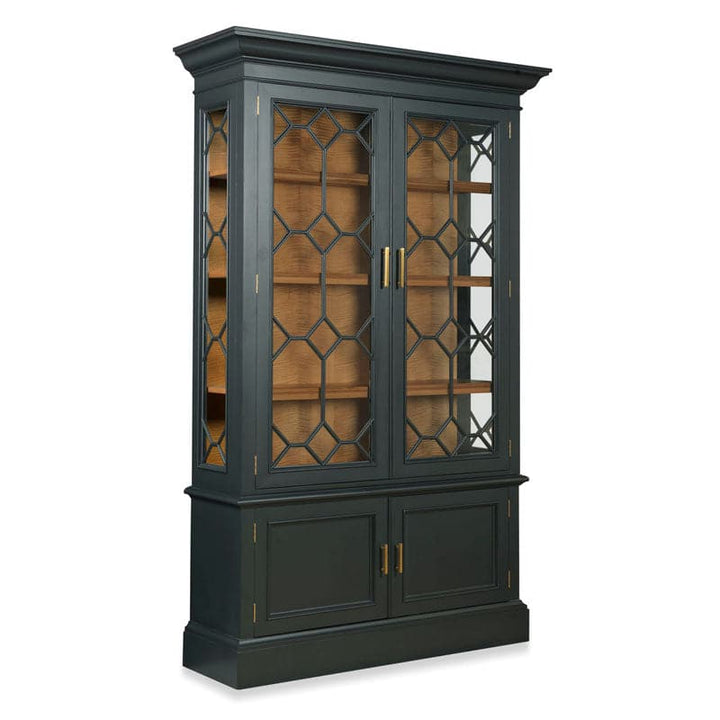 Vashon Display Cabinet-Woodbridge Furniture-WOODB-6040-87-Bookcases & CabinetsWoodbridge Coal Finish and Brass-2-France and Son