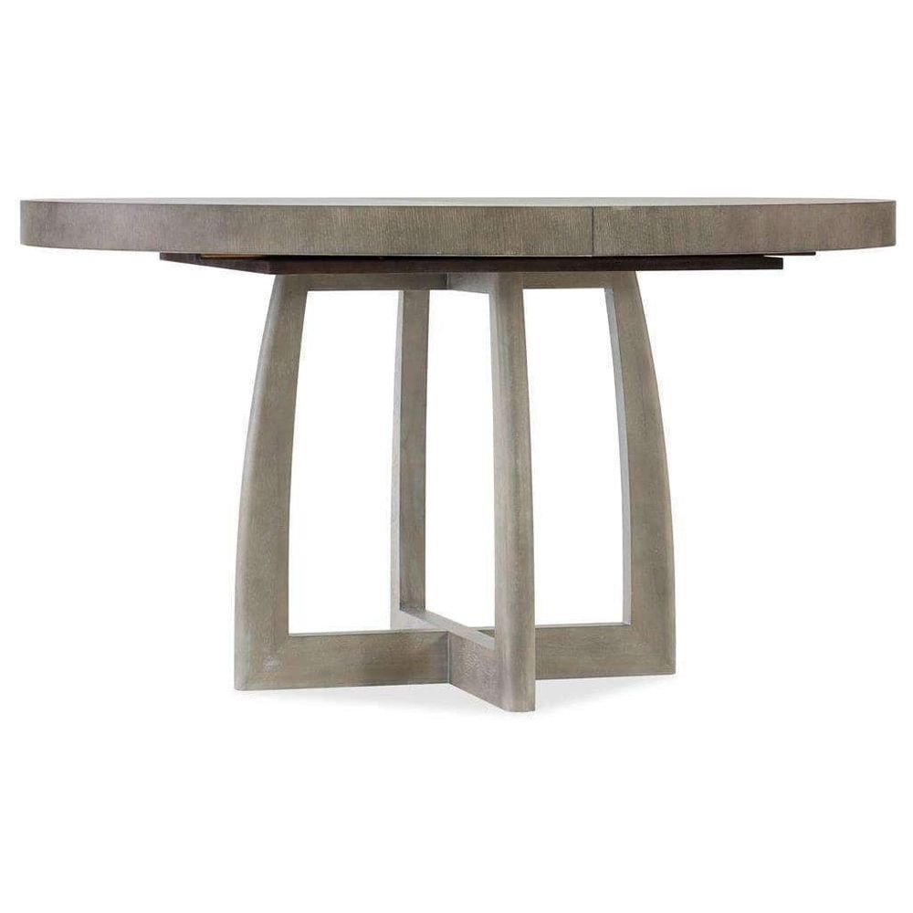 Affinity 48" Round Pedestal Dining Table with 1 x 18" Leaf-Hooker-HOOKER-6050-75203-GRY-Dining Tables-1-France and Son