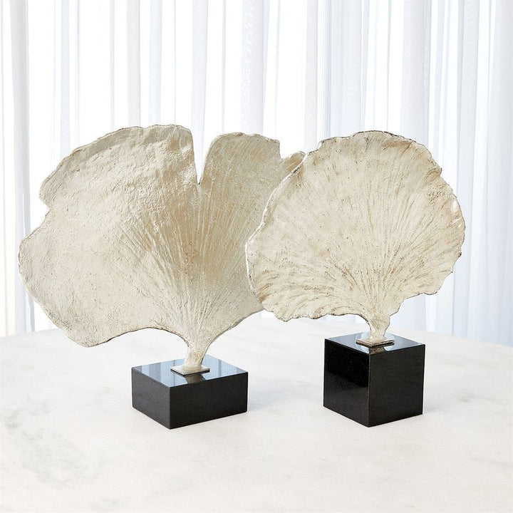 Ginkgo Leaf Sculpture Silver Finish-Sm