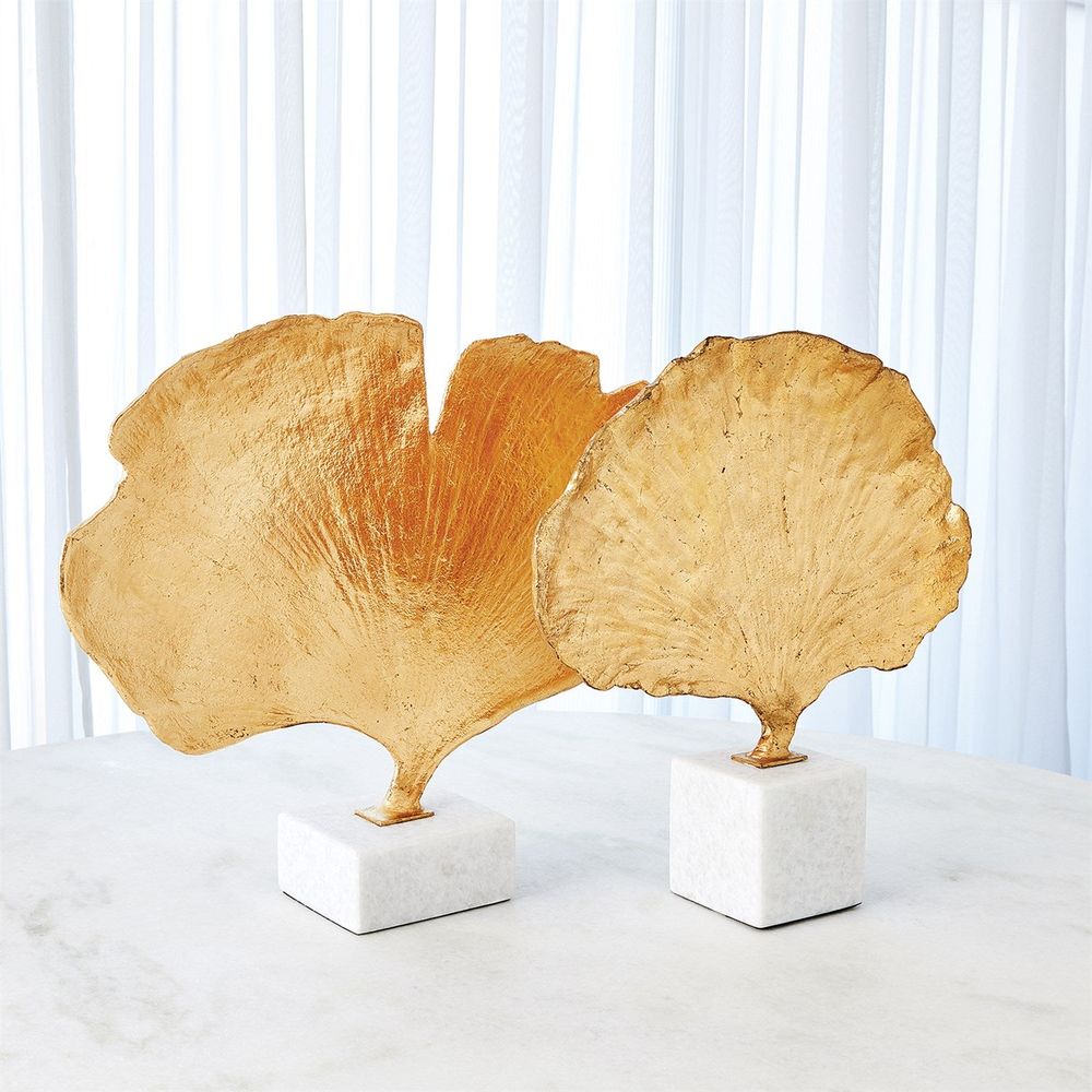 Decorative Objects Ginkgo Leaf Sculpture Gold Finish-Sm