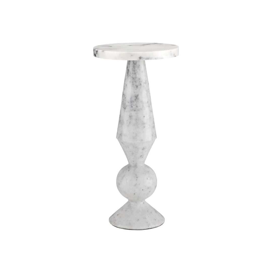 Quince White Marble Accent Table