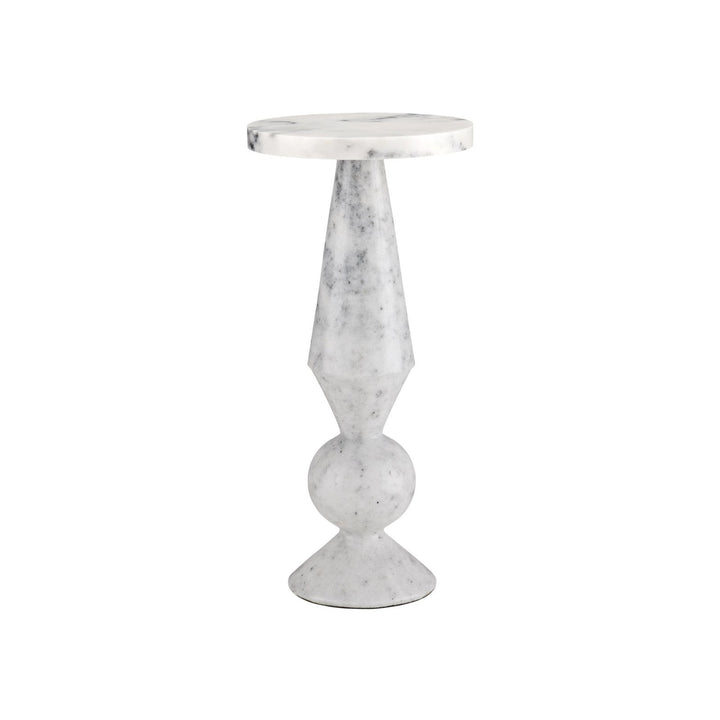 Quince White Marble Accent Table