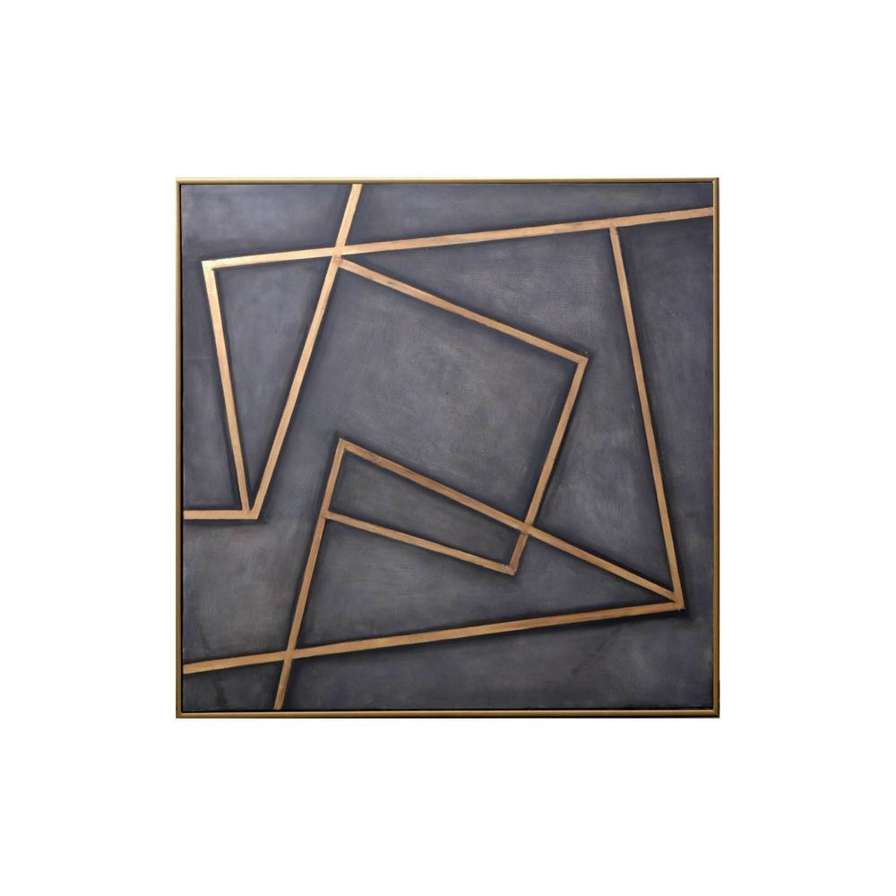 Wall Art In A Maze - 60" X 60" - Gold Floater Frame