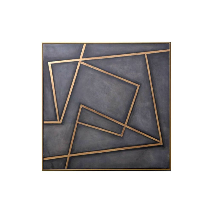 Wall Art In A Maze - 60" X 60" - Gold Floater Frame
