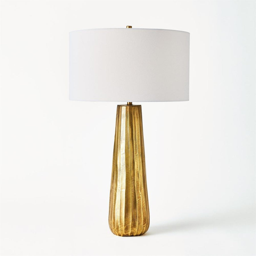Table Lamps Chased Round Table Lamp-Antique Brass