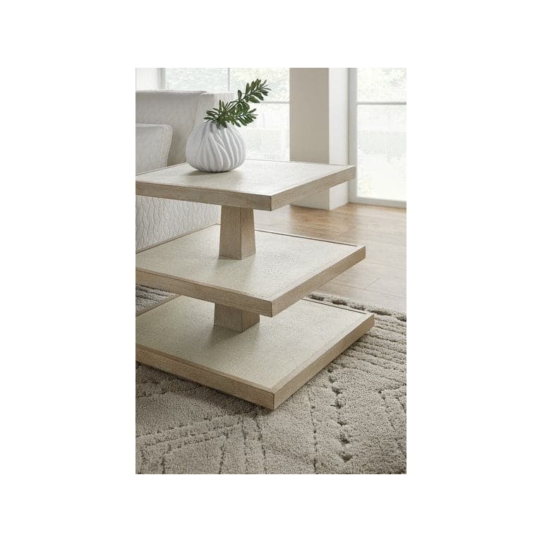 Side Tables Cascade End Table - Burlap Light Wood Finish