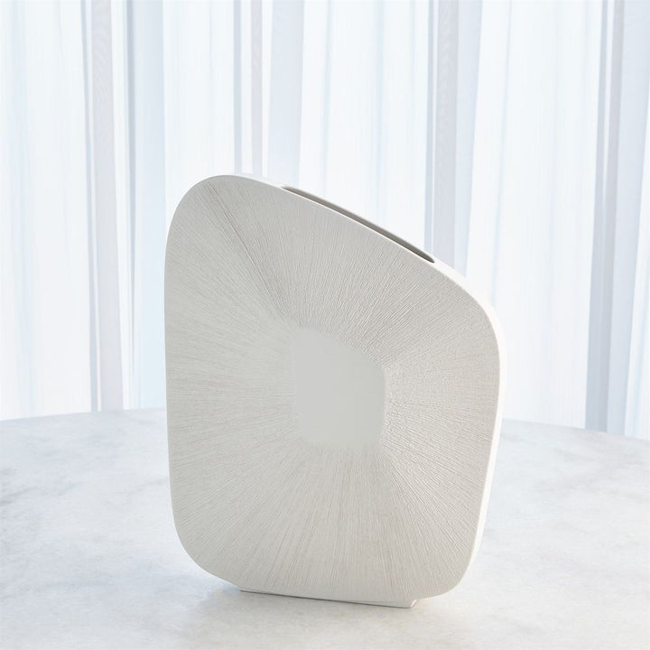 Vases Offset Square Scratch Vase-Matte White-Low