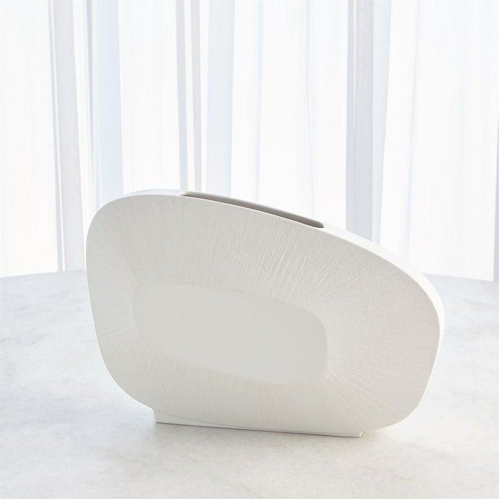 Vases Offset Square Scratch Vase-Matte White-Low