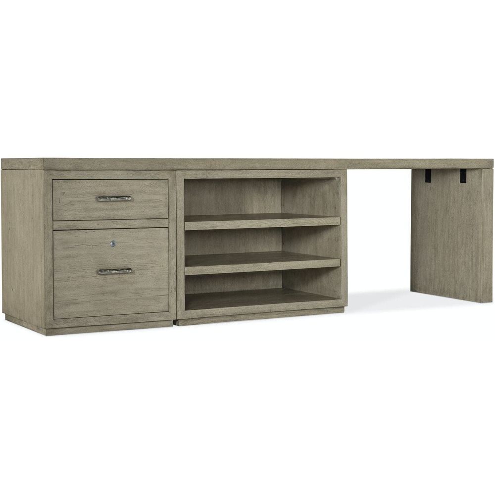 Linville Falls Desk 96"-Hooker-HOOKER-6150-10927-85-DesksDesk with File and Open Desk Cabinet-6-France and Son