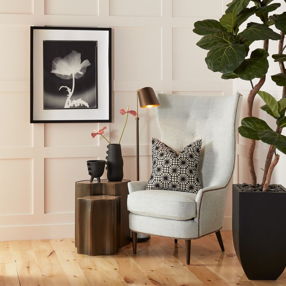Organic Nesting Table-Bronze/Beige Marble-Lg
