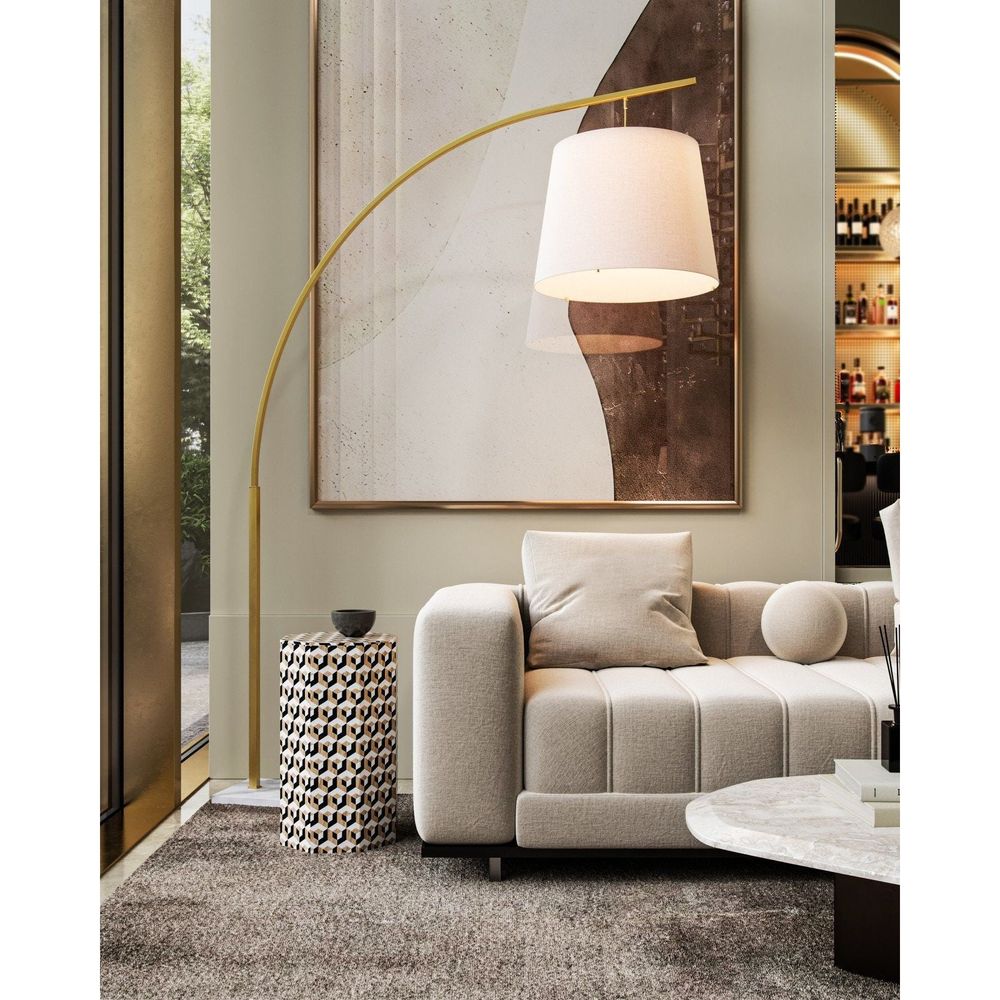 Floor Lamps:Arc Lamps Cloister Large Brass Floor Lamp