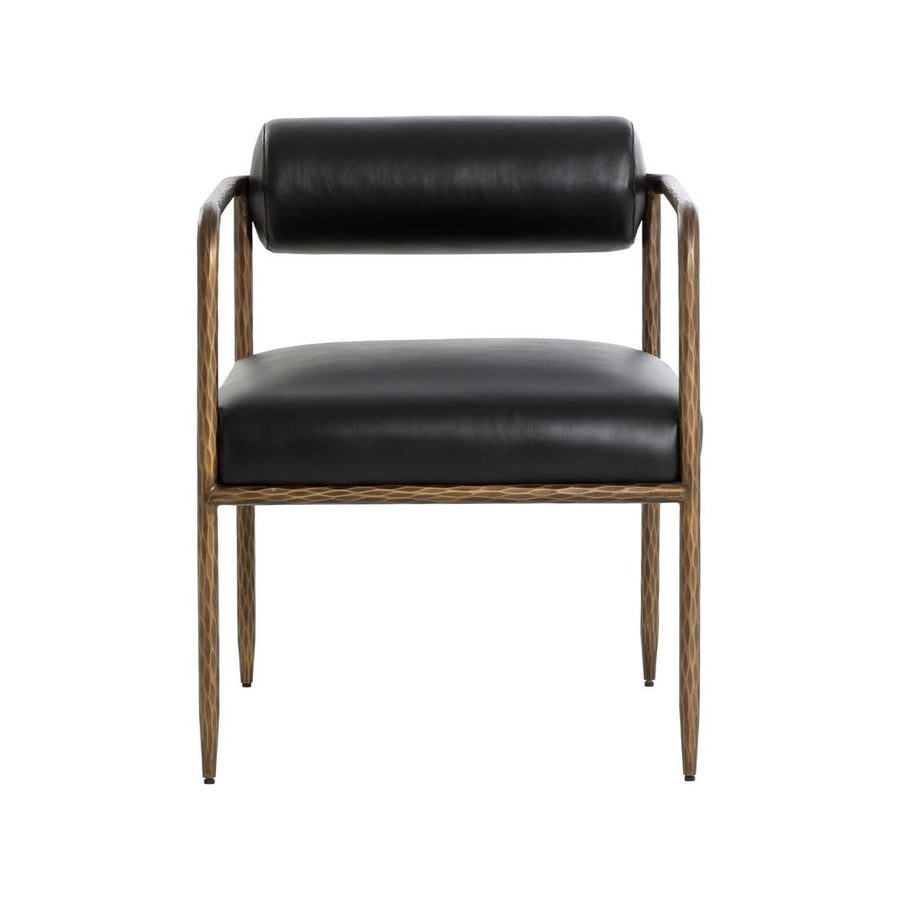 Dining Chairs Ajani Dining Armchair - Charcoal Black Leather