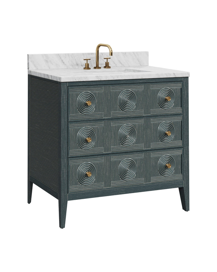 Vanities Santos 36" Vintage Navy Vanity with Rectangular Undermount Sink