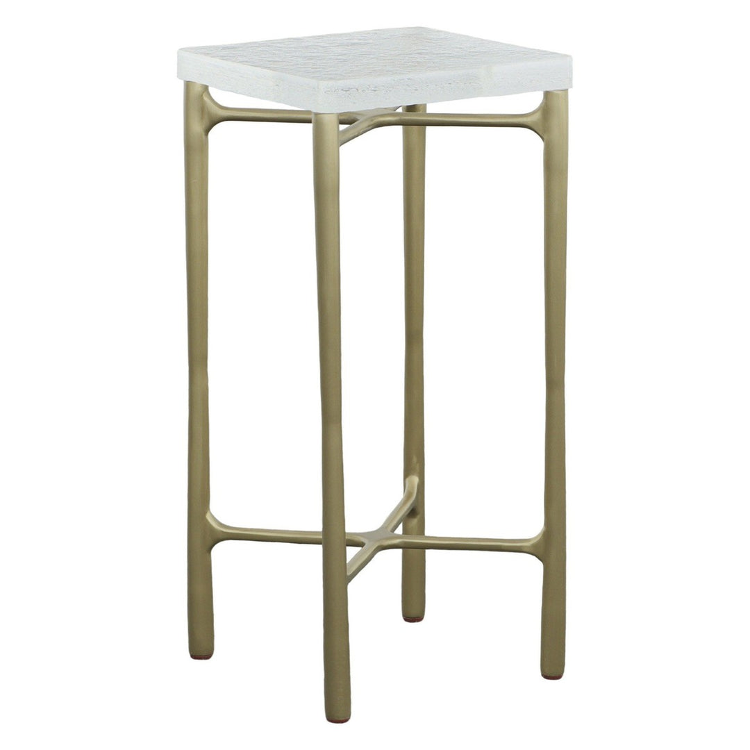 Libby Langdon Mangold Drink Table - Champagne - Glass,Stainless Steel