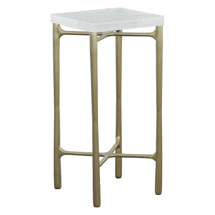 Libby Langdon Mangold Drink Table - Champagne - Glass,Stainless Steel