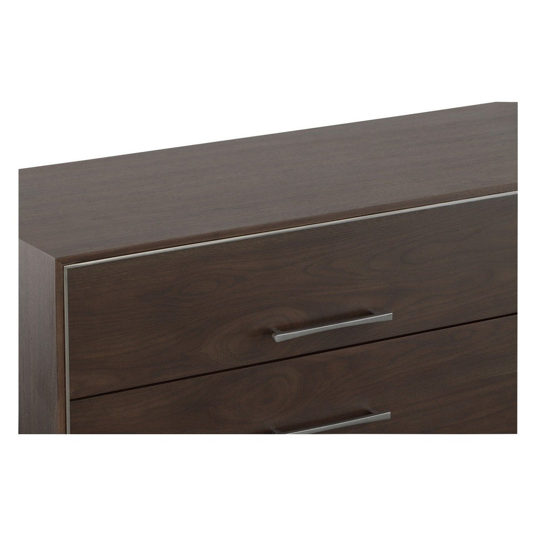 Libby Langdon Farley Six Drawer Dresser - Smoked Stone - Walnut Solids