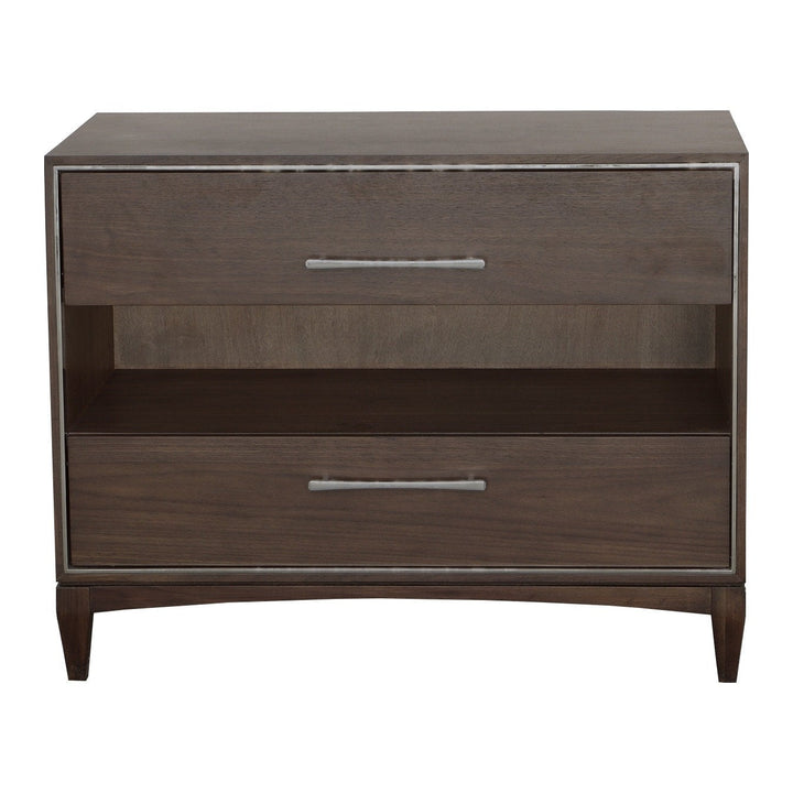 Libby Langdon Farley Nightstand - Smoked Stone - Walnut Solids