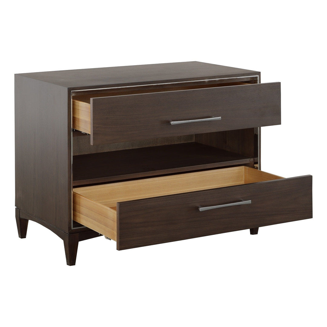 Libby Langdon Farley Nightstand - Smoked Stone - Walnut Solids