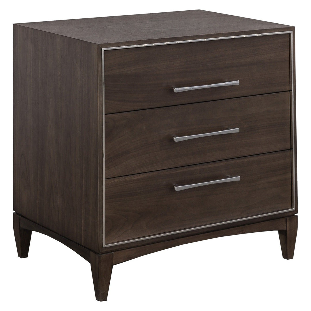 Libby Langdon Farley Nightstand - Smoked Stone - Walnut Solids