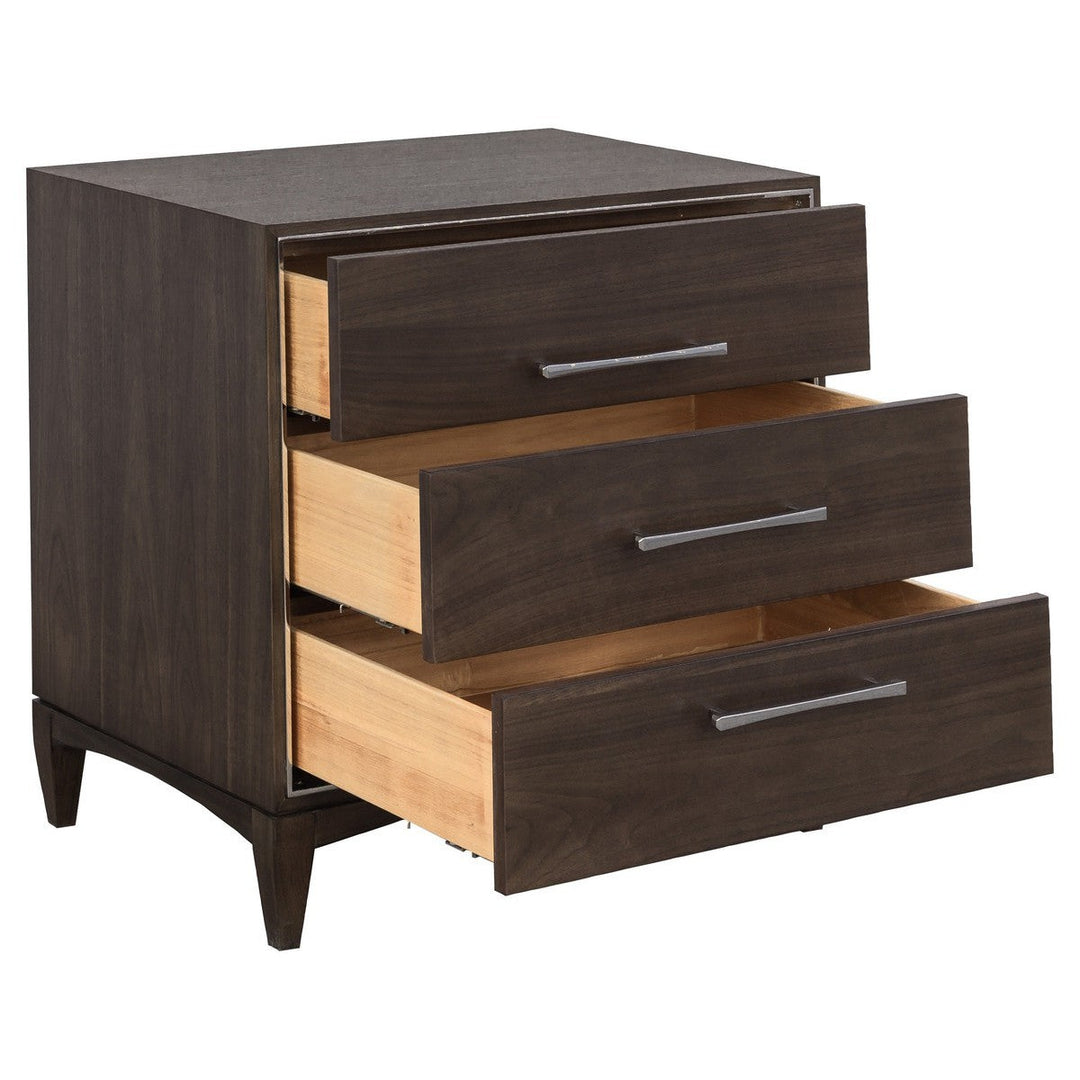 Libby Langdon Farley Nightstand - Smoked Stone - Walnut Solids