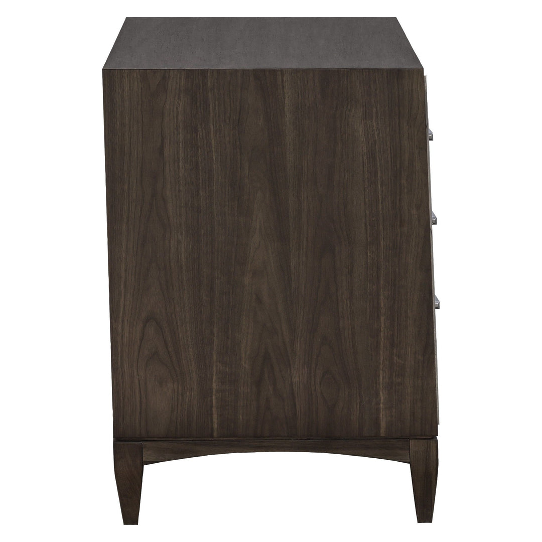 Libby Langdon Farley Nightstand - Smoked Stone - Walnut Solids